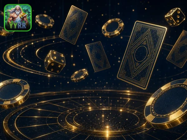 Gambar beranda yyrr yang menampilkan pilihan penyedia game
